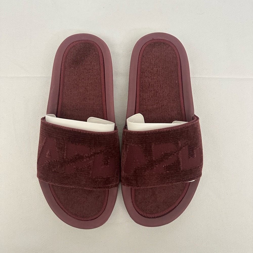 Burgundy Slide Sandals